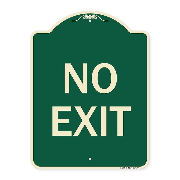Signmission Parking Lot No Exit Heavy-Gauge Aluminum Architectural Sign, 18" L, 24" H, G-1824-23420 A-DES-G-1824-23420 - main